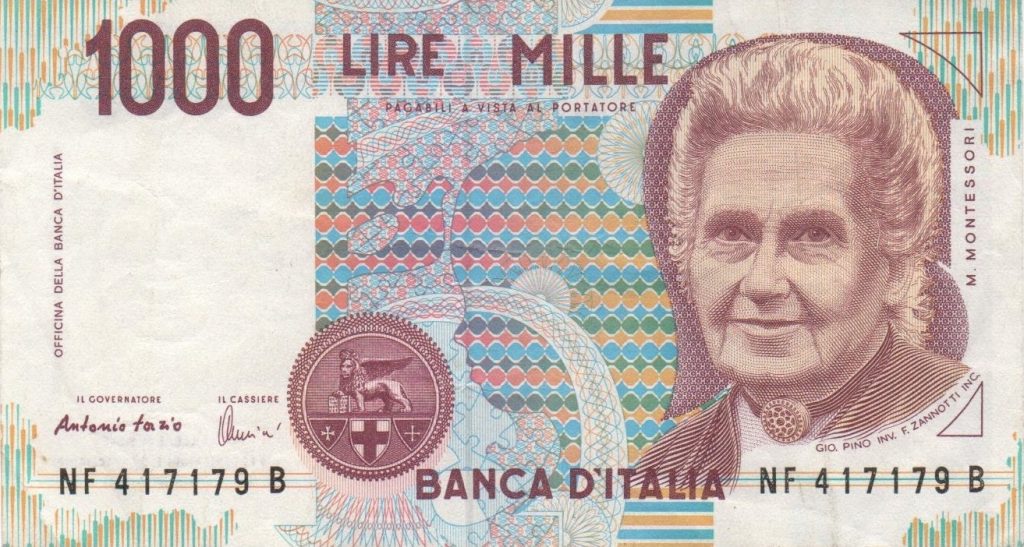 banconota maria montessori